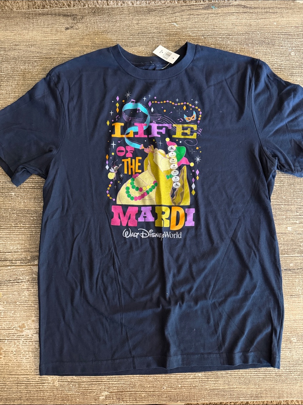 NWT Walt Disney World Princess and the Frog Louis Life of the Mardi navy t-shirt
